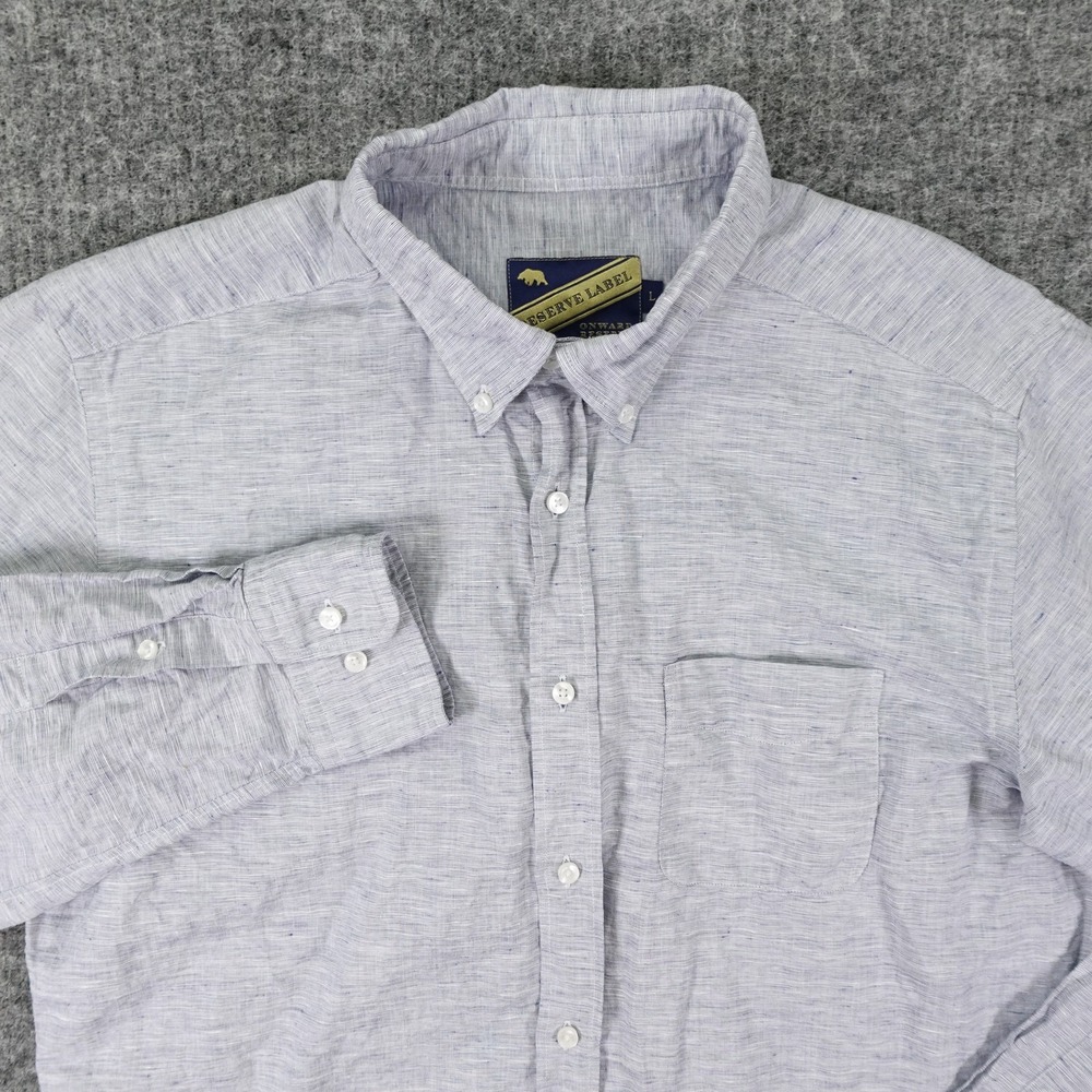 Onward Reserve Reserve Label Shirt Mens Large‎ Linen Blend Button Down Casual